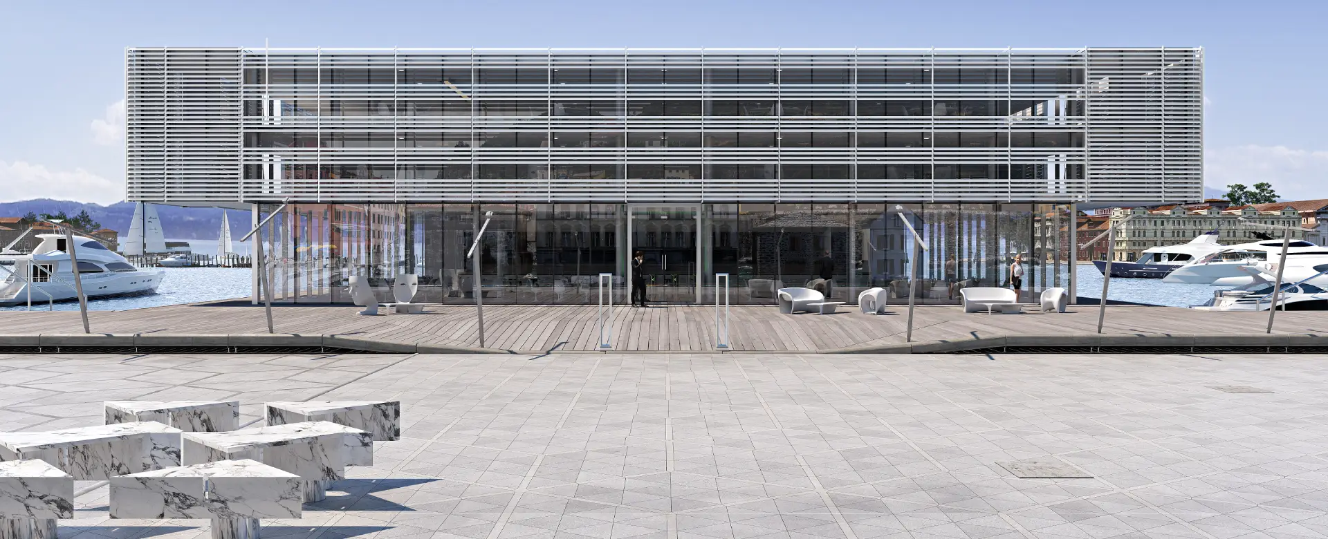 Facciata con Sistema Frangisole WS50RG