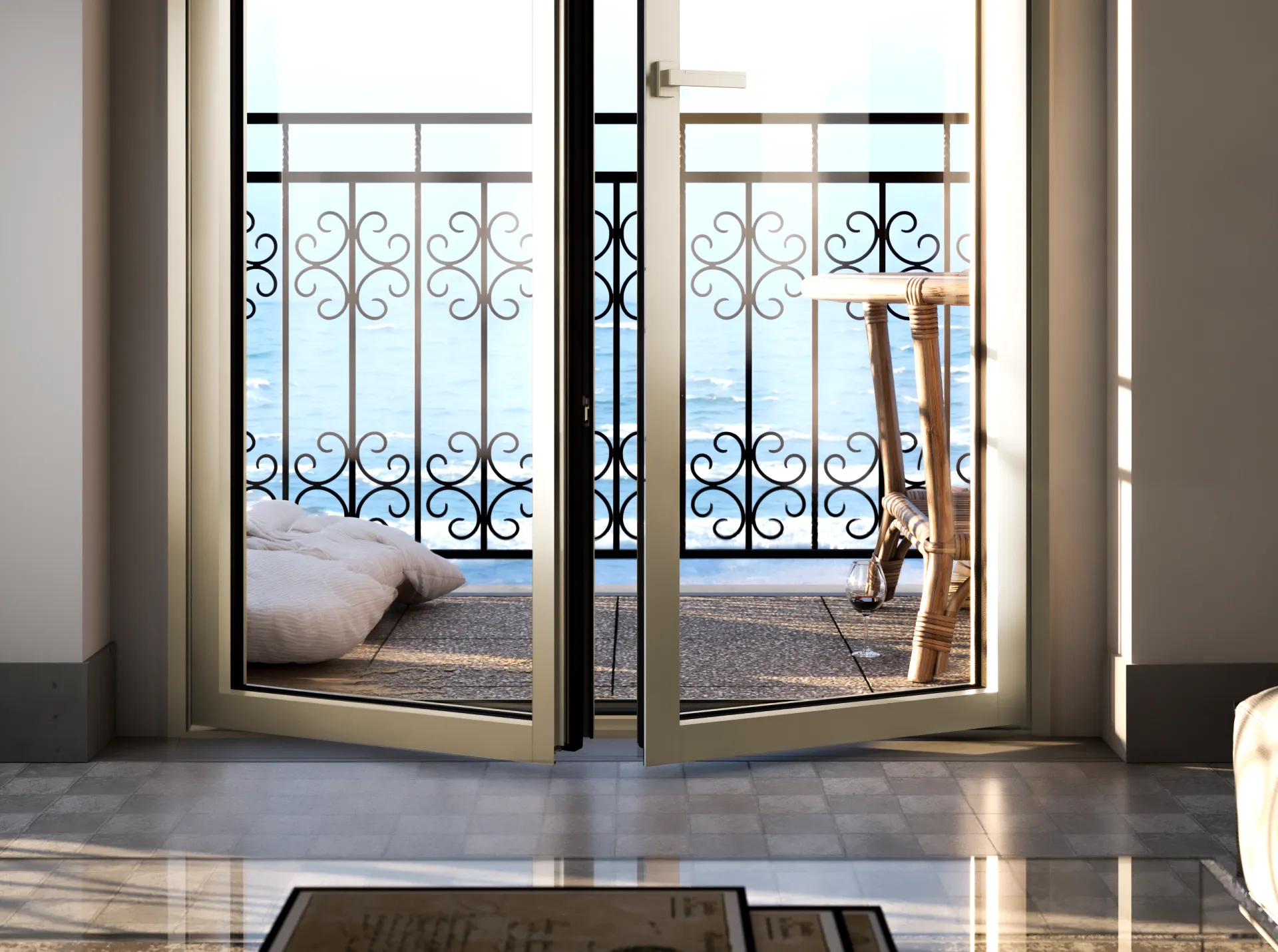 Particolare Interno Finestra Battente Ironline WS75IL